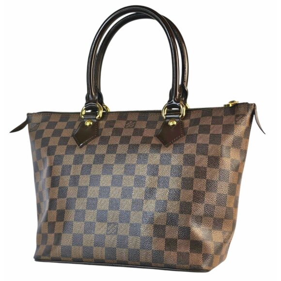 LOUIS VUITTON SALEYA PM Damier Ebene Satchel Bag Tote Leather Monogram Handbag - Picture 3 of 15